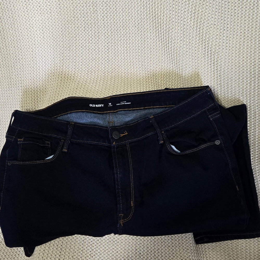 Old Navy Women’s Pop Icon Skinny Mid-Rise Dark Blue Denim Jeans